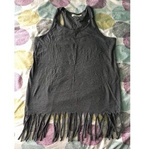 Grey converted Fringe Swim Coverup